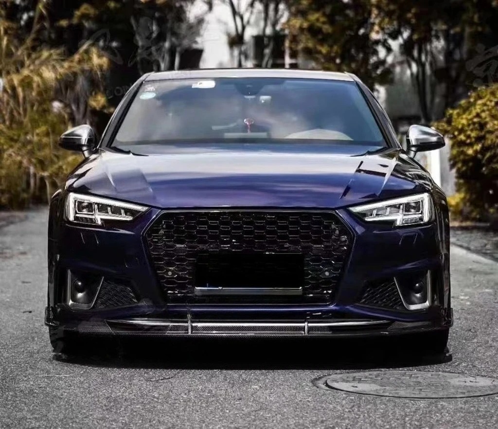 Dry Carbon Fiber High Quality Car Front Bumper Lips Wing Splitter Front Lip for  A4 S4 B9 2017-2019